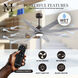 Atlas Ariella - LK 64 inch Textured Bronze with Barn Wood Tone Blades Ceiling Fan